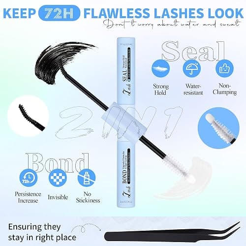Flora Lash Clusters Kit Wispy Eyelash Clusters 10-18mm DIY Lash Extension Kit D-Curl Individual Lashes Eyelash Extension Kit with Thin Band Lashes Cluster Lash Bond and Seal Lash Tweezers by WTVANE thumbnail 5