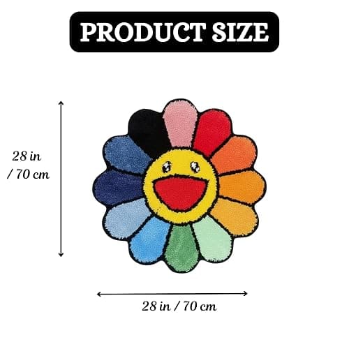 LUXAPE Murakami Rug - Handmade & Premium- 28in (70cm) - Hypebeast Decor - Hypebeast Room - Living Room, Bedroom, Children Bedroom, Door mat - Aesthetic Room Decor - Luxape Rugs (Luxape-A2) thumbnail 3