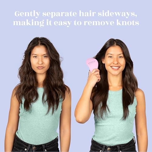 Crave Naturals Glide Thru Detangling Brush For Natural, Curly, Straight, Wet or Dry Hair - Gentle Detangler Brush Styling Tool for Adults, Kids, Toddlers and Little Girls - 7.5 x 3 in, Pink thumbnail 2
