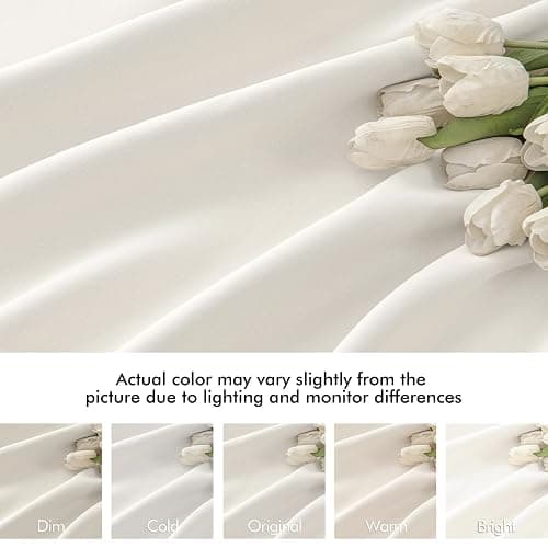 MIULEE Ivory Back Tab Blackout Curtains 120 Inch Long 2 Panels Set for Bedroom, Rod Pocket/Pinch Pleated Extra Long Thermal Insulated Living Room Darkening Light Blocking 10FT Drapes thumbnail 8