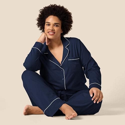 Amazon Essentials Women's Cotton Modal Long-Sleeve Shirt and Full-Length Bottom Pajama Set thumbnail 7