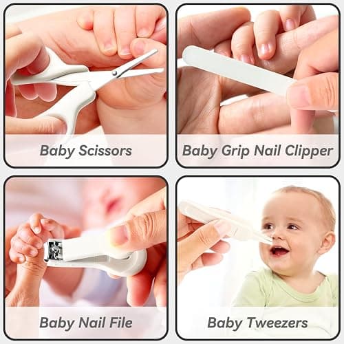 Baby-Gesundheits- und Pflegeset für Neugeborene, 25-teiliges, verbessertes Sicherheits-Babypflegeset, Gesundheitspflegeset für das Kinderzimmer von Neugeborenen, Babypflegeprodukte (Grauweiß) - Grauweiß thumbnail 3