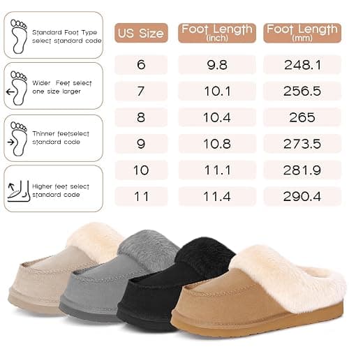 FITORY Women's Suede Slipper, Flat Slip On House Shoes with Faux Fur Lining Indoor Outdoor Short Mini Boots thumbnail 6