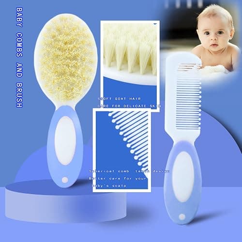 ZELINYE Baby Care Kits,Baby Grooming Kit,10 in 1 Newborn Essentials Must Haves,Baby Nail Clippers Baby Brush Baby Comb Earpick Nose Cleaning Tool Baby Nail File Nursing Baby Kit （Blue） thumbnail 4