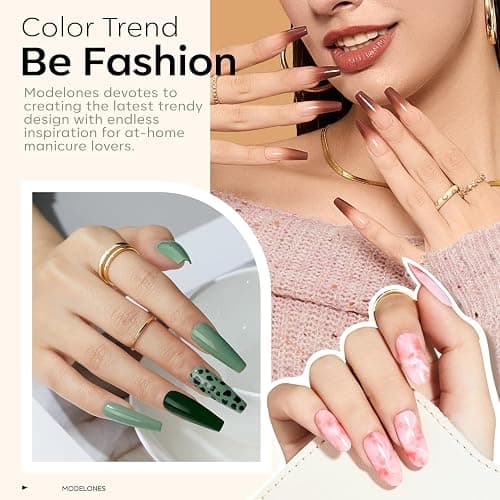 modelones Nude Gel Nail Polish Set Glitter 32PCS 28Colors Red Blue Green thumbnail 4