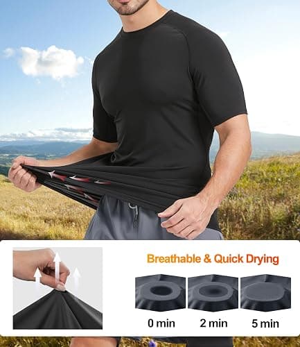 Dalavch 5 Pack Men’s Compression Shirts Short Sleeve Cool Dry Sports Athletic Workout Base Layer Undershirt T-Shirt Tops thumbnail 2