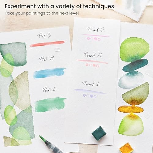 ARTEZA Water Brush Pen, 6-Piece Set, Fine, Medium & Broad Tips, Refillable Self-Moistening Brushes for Painting & Lettering thumbnail 5