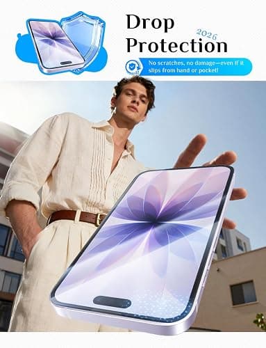 MAGIC JOHN 2 Pack for iPhone 17 6.3 inch Tempered Glass Screen Protector, Auto Dust-Elimination, Bubble Free, HD Clear, Easy Installation,iPhone 17 6.3'' thumbnail 3