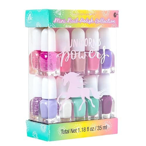SIMPLE PLEASURES Unicorn Power Kids Nail Polish Set for Girls – 14 Water-Based Non -Toxic Nail Art Kit - Gift Set for Girls Ages 7-12 thumbnail 3
