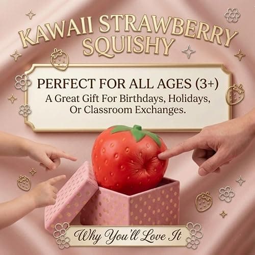 Giant Strawberry Squishy, Squishy Strawberry, Realistic Strawberry Model Party Favor Slow Rise Pressure Release, Realistic Glossy Dragon Desk Decor, Soft Squeeze Relief (One 5 Inch) thumbnail 6