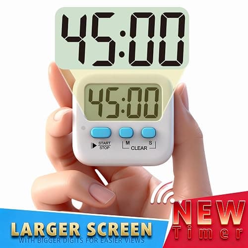 Antonki 2 Pack Digital Timer for Kids, Magnetic Countdown Kitchen Timers for Cooking, Egg, Classroom, Teacher, Exercise, Study, Oven - Battery Included thumbnail 3