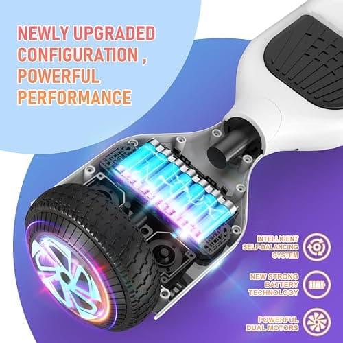 LIEAGLE Hoverboard, 6.5" Self Balancing Scooter Hover Board with Bluetooth Wheels LED Lights for Kids Adults thumbnail 4