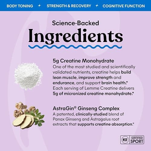 Lemme Creatine Monohydrate Gummies, Blue Raspberry (60 Gummies) thumbnail 3