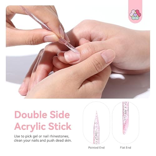 SAVILAND 20PCS Press on Nail Kit: Press On Nail Packaging with Nail File Glue Prep Pads Adhesive Tabs Acrylic Sticks Instruction Cards Pink Bags Nail Prep Application Supplies Manicure Disposable Kit thumbnail 6