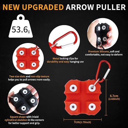SPG Arrow Puller Archery with Metal Belt Clip, Square Shape Archery Arrow Puller Gripper Target Remover Tool for Target Practice thumbnail 2