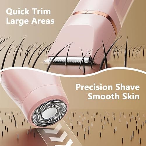 Hair Removal Epilators Bikini Trimmer for Women, Painless Waterproof Electric Foil Shaver Razors for Facial Leg Body Armpit, Ceramic Blade with Type-C Charging, Travel Size, SE Version thumbnail 3