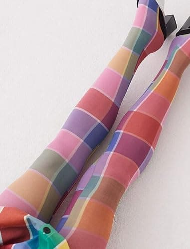 Vintage 60s Printed Funky Tights for Women Y2K Tie Dye Mesh Pantyhose Skinny Body Shaping Leggings Streetwear thumbnail 3