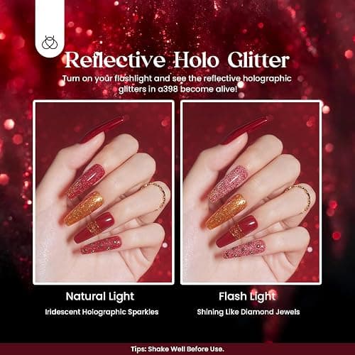Beetles Cat Eye Gel Nail Polish Set, 20 Colors Magnetic Gel Polish Red Purple Blue Color Polish Set with Double-ended Pen and Magnet, Base&Top Coat, Manicured Soak Off UV Spring Gifts for Women - 5-20 Colors Gemstone Party thumbnail 6