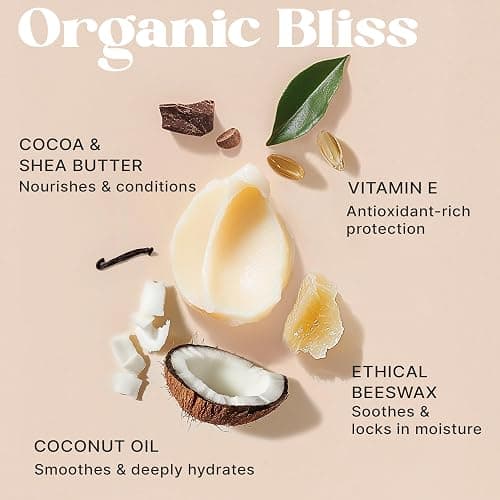 USDA Organic Lip Balm - USA Made with Natural Ingredients, Stocking Stuffers for Adults & Teens, Beeswax Vanilla Chapstick for Dry Lips, Beauty Gifts for Women, Birthday Gifts for Her & Him thumbnail 5