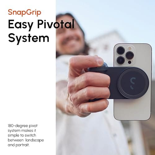 ShiftCam SnapGrip Essential – Magnetic Phone Camera Grip with Wireless Shutter Button & Tabletop Dock – Compatible with iPhone & Android – Midnight thumbnail 5