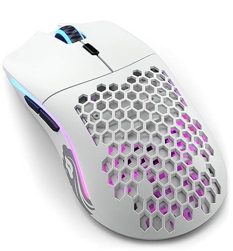 GLORIOUS Model O Wireless Gaming Mouse - Superlight, 69g Honeycomb Design, RGB, Ambidextrous, Lag Free 2.4GHz Wireless, Up to 71 Hours Battery - Matte White - Image 1