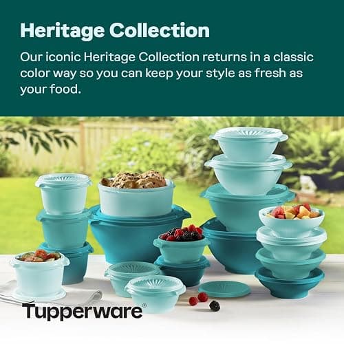 Tupperware Heritage Collection Frischhaltedosen-Set, 36-teilig, Vintagegrün, spülmaschinenfest und BPA-frei (18 Behälter, 18 Deckel) thumbnail 3