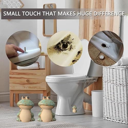 Frog Toilet Bolt Caps Ceramic Toilet Bolt Covers Decorative Toilet Screw Cover Caps, Toilet Caps for Bottom of Toilet, Cute Toilet Bowl Bolt Covers for Bathroom Decor, Easy to install (Green) thumbnail 4