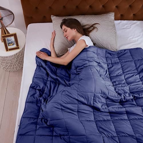 L'AGRATY Weighted Blanket - 48"x72" 15lbs Cooling Breathable Heavy Blanket Microfiber Material with Glass Beads for Adult All-Season Summer Fall Winter Soft Thick Comfort thumbnail 4
