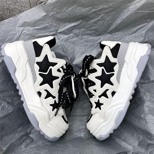 Star Shoes Walking Cute Sneakers for Women Thick Sole Y2K Shoes Walking Shoes Flat Platform Chunky Kawaii Style thumbnail 3