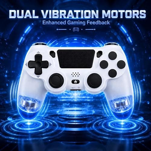 BJXOZ Wireless Controller for PS4 Controller, with USB-C Port | Dual Vibration, Speaker, Six-axis Gyroscope Sensor, Touchpad, 3.5mm Audio jack, Compatible with PS4/Slim/Pro/PC thumbnail 2