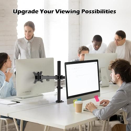 BONTEC PC 2 Monitor Stand for 13-32 Inch Monitors, Height Adjustable PC Monitor Arm, Tilt, Rotatable and Swivel, Maximum Load of 10 kg per arm, 2 Mounting Options, VESA 75/100 thumbnail 9
