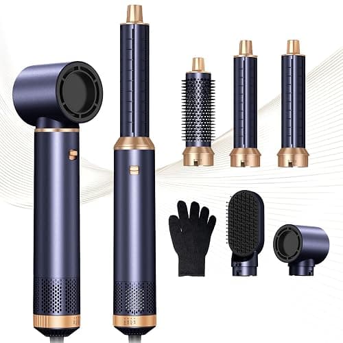 5 in 1 Hair Dryer Brush, Negative Ion Blow Dryer Brush Set Upgrade Hot Air Brush Air Styler Curling Wrap Air Curler, Curling Iron Hair Styling Tools As A Gift for Straight/Curl/Drying/Smoothing - Image 1