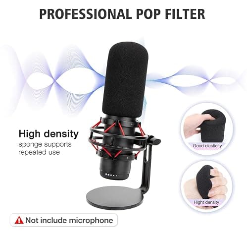 For HyperX QuadCast S White Boom Arm - White Mic Arm Compatible with Hyper x QuadCast, Microphone Boom Arm with Pop Filter, Improve Sound Quality, Mic Boom Arm for Hyperx QuadCast by SUNMON thumbnail 3