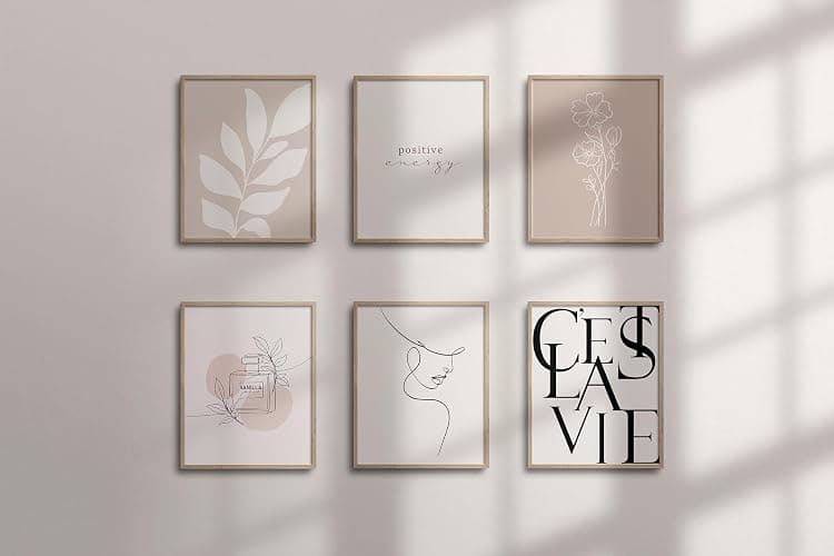 TwoDays Vanilla Girl Room Decor, Clean Girl Aesthetic Wall Art, Boho Beige Posters for Bedroom, Minimalist Cream Prints, Abstract Brown Pictures for Girls.(8" x 10", Set of 6, UNFRAMED) thumbnail 6