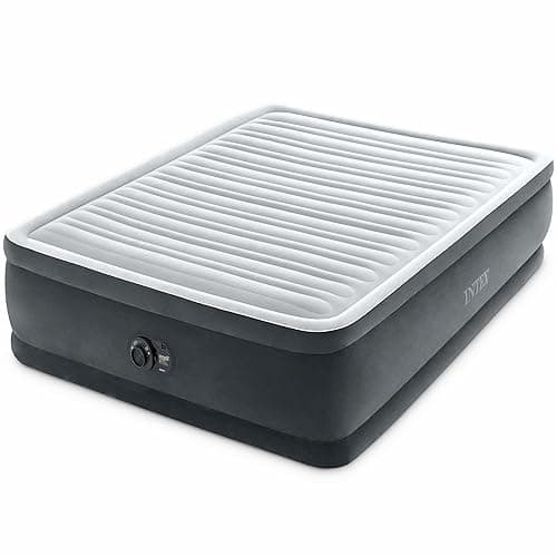Intex Dura-Beam Deluxe Comfort-Plush Elevated: Fiber-Tech – Queen Size – Built-in Electric Pump – 18in Bed Height – 600lb Weight Capacity - Image 1