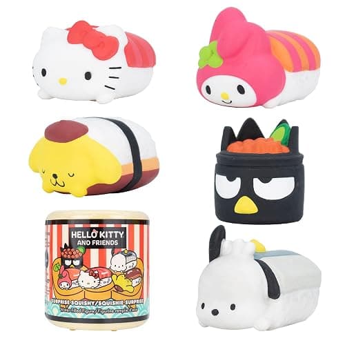 Hamee Sanrio Hello Kitty and Friends Cute Water Filled Surprise Capsule Squishy Toy [Sushi] [Birthday Gift Bag, Party Favor, Gift Basket Filler, Stress Relief Toy] – 1 Pc. (Mystery – Blind Capsule) - Image 1