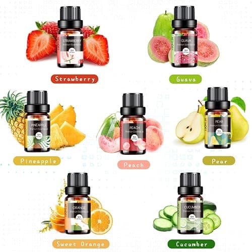Fruity Essential Oils Set - TOP 14 Fragrance Oil for Diffusers, Candle Making Includes Strawberry, Apple, Pineapple, Cucumber Melon, Cherry, Mango, Lemon, and Orange Scented Aromatherapy Oils (5ml) thumbnail 2