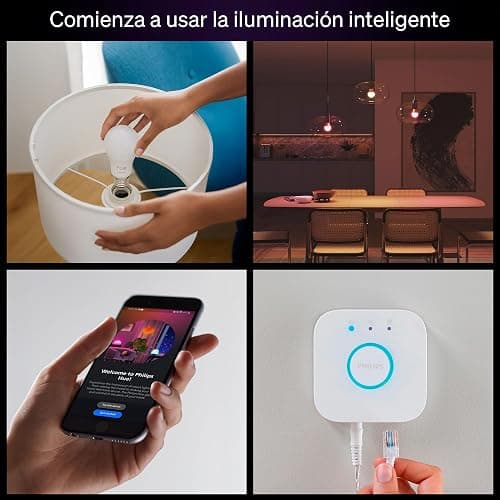 Philips Hue Essential Smart LED A19 Bulb, White and Color Ambiance, E26 Base, 8.8W, 2200K-6500K, 800 Lumens, Dimmable, Works with Alexa, Google, and Apple Home, 1-Pack thumbnail 4