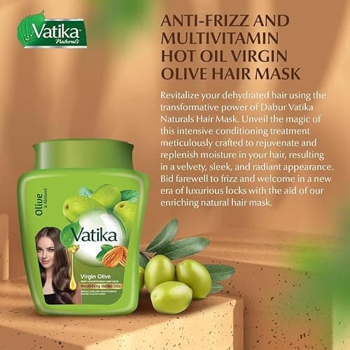 Dabur Vatika Deep Conditioning (Olive) Hair Mask (For Dry, Dull & Lifeless Hair) 500g thumbnail 3
