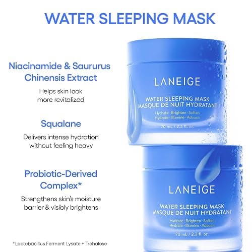 LANEIGE Water Sleeping Mask: Korean Overnight Mask, Squalane, Probiotic-Derived Complex, Hydrate, Barrier-Boosting, Visibly Smooth and Brighten - 2.3 fl. oz./70 mL thumbnail 3