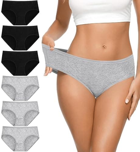 Eiggam Women's Cotton Bikini Panties,High-Cut Full Coverage Stretch Cool Underwear for Women - Image 1