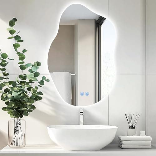CROWNSHOP LED Bathroom Mirror, 85X52cm Touch Control, 3 Colour Dimmable Light, Anti-Fog, Wall Mounted, IP54 - Image 1