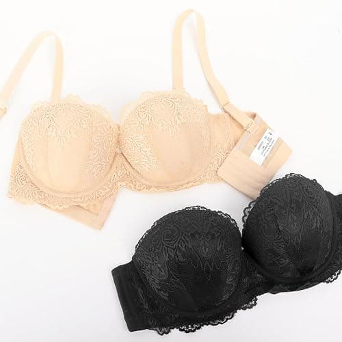 Plusexy Women's Push Up Strapless Bra Thick Padded Underwire Convertible Multiway Bras thumbnail 6