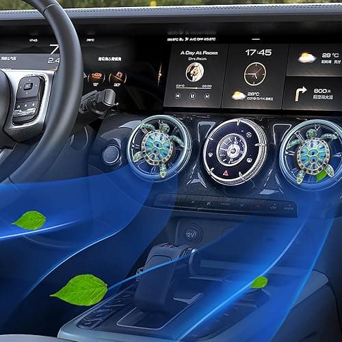 2PCS Beach Car Accessories, Crystal Cute Turtle Air Fresheners Diffuser Vent Clip, Bling Tortoise Car Air Vent Clips, Comes with 2 PCS Black Cars Air Vent Clips(Blue) thumbnail 7