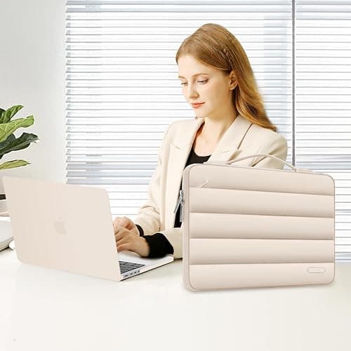 MOSISO Compatible with MacBook Pro 14 inch Case 2025-2021 M5 M4 M3 M2 M1 A3434 A3112 A3185 A3401 A2918 A2992 A2779 A2442, Hard Shell&Puffy Sleeve Bag&Keyboard Cover&Webcam Cover&Screen Film, Sand thumbnail 6