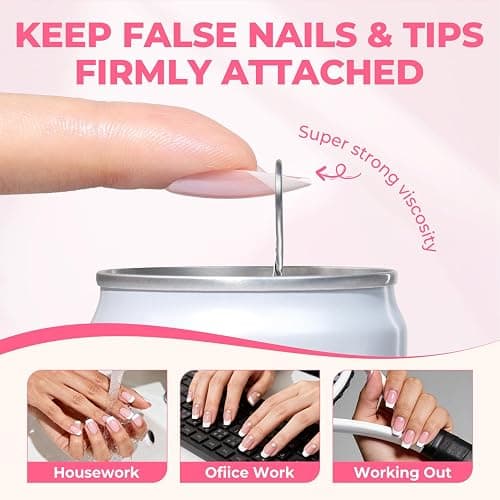 UNA GELLA 15g Nail Glue for Press On Nails with 20ml Nail Glue Remover Kit | Quick Dry Semi Solid Glue, No U V Lamp Needed, Non-Acetone Gentle Remover, Strong Hold Nail Tips Glue Gel, for DIY Manicure thumbnail 5