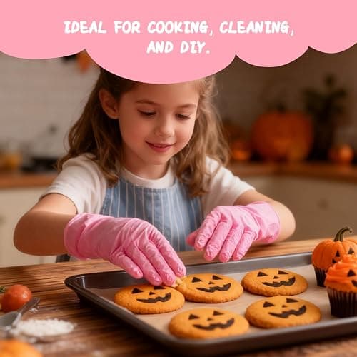 PROMEDIX P Kids Disposable Gloves for 6-10 Years,100PCS Nitrile Gloves for Crafting,Cooking,Latex-Free,Powder-Free thumbnail 4