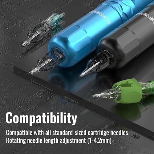 Wormhole Tattoo Kit Wireless Tattoo Gun Kit 2pcs Cordless Tattoo Pen 20pcs Tattoo Cartridge Needles Complete Tattoo Machine Kit for Beginners WTK378 thumbnail 7