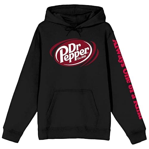 Bioworld Dr Pepper Always One Of A Kind Long Sleeve Women's Black Hooded Sweatshirt - Image 1