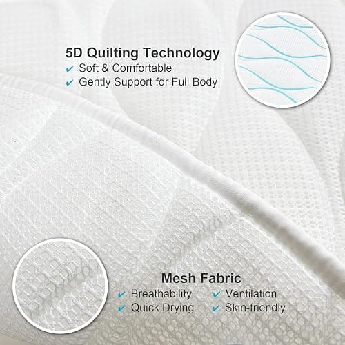 OMYSTYLE Full Body Bath Pillow, Bath Pillows for tub with Mesh Washing Bag & 21 Non-Slip Suction Cups, Spa Bathtub for Head Neck Shoulder and Back Support - 5D Air Mesh & Quick Drying thumbnail 3